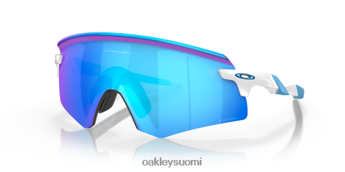 Oakley enkooderi prizm safiirilinssit, kiillotettu valkoinen kehys silmälasit 2T48V41046