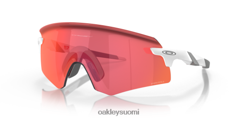 Oakley enkooderi prizm trail taskulamppulinssit, matta valkoinen kehys silmälasit 2T48V41052