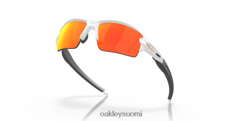 Oakley flak 2.0 (low bridge fit) Prim rubiinin polarisoidut linssit, matta valkoinen kehys silmälasit 2T48V4874