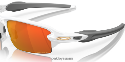 Oakley flak 2.0 (low bridge fit) Prim rubiinin polarisoidut linssit, matta valkoinen kehys silmälasit 2T48V4874