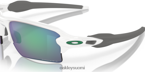 Oakley flak 2.0 xl joukkuevärit prizm jade linssit, kiillotettu valkoinen kehys silmälasit 2T48V4137