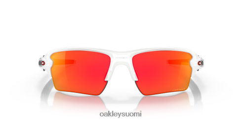 Oakley flak 2.0 xl joukkuevärit prizm rubiinilinssit, kiillotettu valkoinen kehys silmälasit 2T48V4138