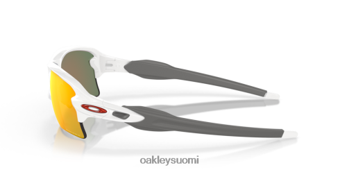 Oakley flak 2.0 xl joukkuevärit prizm rubiinilinssit, kiillotettu valkoinen kehys silmälasit 2T48V4138
