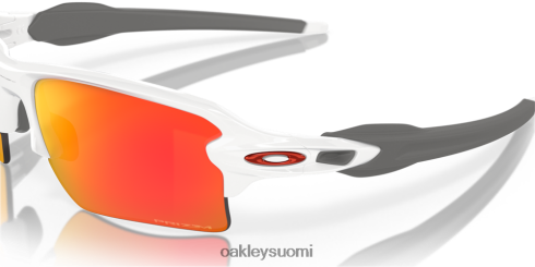 Oakley flak 2.0 xl joukkuevärit prizm rubiinilinssit, kiillotettu valkoinen kehys silmälasit 2T48V4138