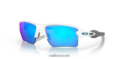 Oakley flak 2.0 xl joukkuevärit prizm safiirilinssit, kiillotettu valkoinen kehys silmälasit 2T48V4139