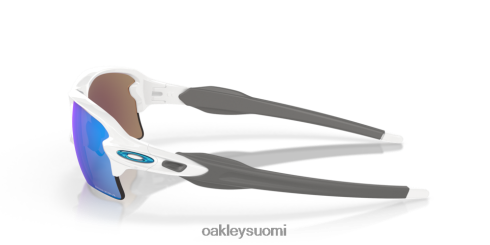 Oakley flak 2.0 xl joukkuevärit prizm safiirilinssit, kiillotettu valkoinen kehys silmälasit 2T48V4139