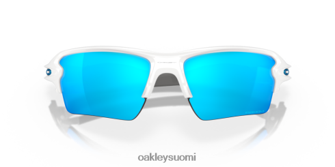 Oakley flak 2.0 xl joukkuevärit prizm safiirilinssit, kiillotettu valkoinen kehys silmälasit 2T48V4139