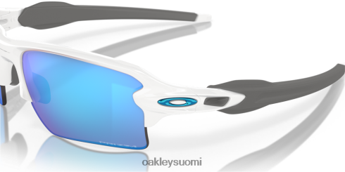 Oakley flak 2.0 xl joukkuevärit prizm safiirilinssit, kiillotettu valkoinen kehys silmälasit 2T48V4139