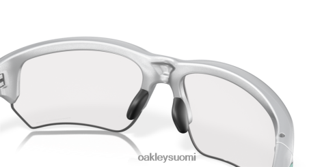 Oakley flak beta (low bridge fit) kirkkaasta mustaan ​​iridium fotokromaattiset linssit, hopea kehys silmälasit 2T48V4923
