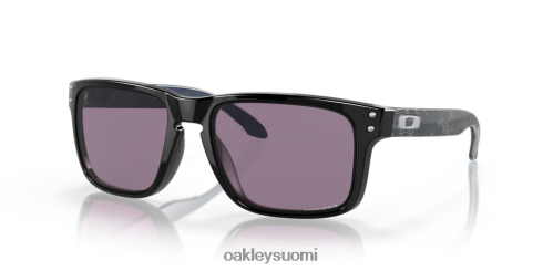 Oakley holbrook (low bridge fit) korkearesoluutioinen kokoelma primin harmaat linssit, kiillotettu musta kehys silmälasit 2T48V4803