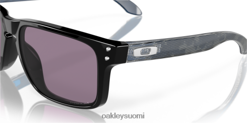 Oakley holbrook (low bridge fit) korkearesoluutioinen kokoelma primin harmaat linssit, kiillotettu musta kehys silmälasit 2T48V4803