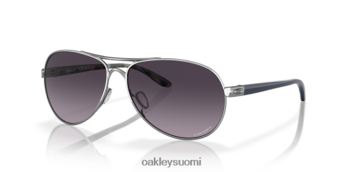 Oakley palautetta prizm harmaat gradienttilinssit, kiillotettu kromikehys silmälasit 2T48V4485