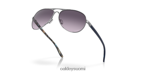 Oakley palautetta prizm harmaat gradienttilinssit, kiillotettu kromikehys silmälasit 2T48V4485