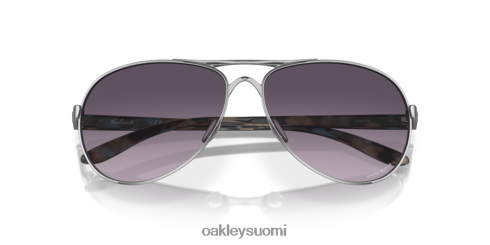 Oakley palautetta prizm harmaat gradienttilinssit, kiillotettu kromikehys silmälasit 2T48V4485