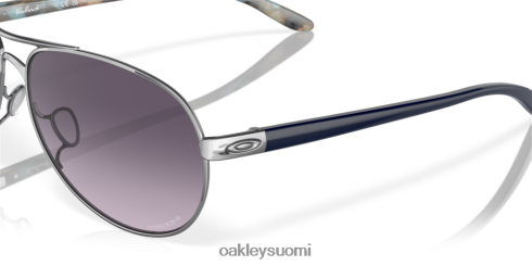 Oakley palautetta prizm harmaat gradienttilinssit, kiillotettu kromikehys silmälasit 2T48V4485