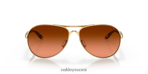 Oakley palautetta prizm ruskeat gradienttilinssit, kiillotettu kultakehys silmälasit 2T48V4486