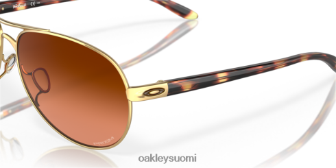 Oakley palautetta prizm ruskeat gradienttilinssit, kiillotettu kultakehys silmälasit 2T48V4486