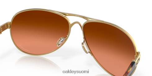 Oakley palautetta prizm ruskeat gradienttilinssit, kiillotettu kultakehys silmälasit 2T48V4486