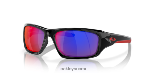 Oakley venttiili positiiviset punaiset iridiumlinssit, kiillotettu musta kehys silmälasit 2T48V4774