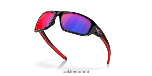 Oakley venttiili positiiviset punaiset iridiumlinssit, kiillotettu musta kehys silmälasit 2T48V4774