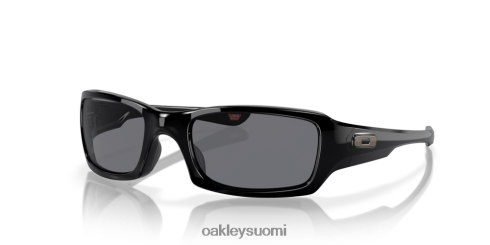 Oakley viitosten neliö harmaat linssit, kiillotettu musta kehys silmälasit 2T48V4246