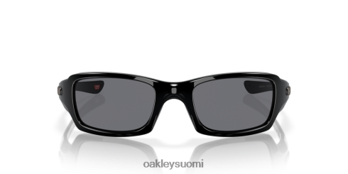 Oakley viitosten neliö harmaat linssit, kiillotettu musta kehys silmälasit 2T48V4246