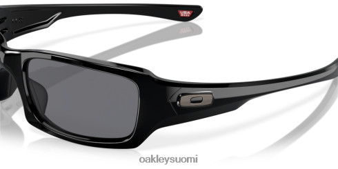 Oakley viitosten neliö harmaat linssit, kiillotettu musta kehys silmälasit 2T48V4246