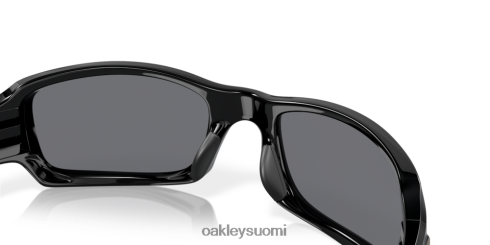Oakley viitosten neliö harmaat linssit, kiillotettu musta kehys silmälasit 2T48V4246
