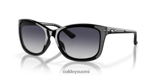Oakley pudota sisään harmaat gradienttipolarisoidut linssit, kiillotettu musta kehys silmälasit 2T48V4761