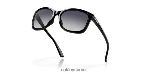 Oakley pudota sisään harmaat gradienttipolarisoidut linssit, kiillotettu musta kehys silmälasit 2T48V4761