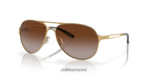 Oakley varoitus tummanruskeat gradienttilinssit, kiillotettu kultakehys silmälasit 2T48V4509