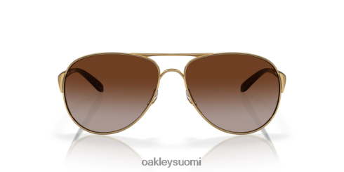 Oakley varoitus tummanruskeat gradienttilinssit, kiillotettu kultakehys silmälasit 2T48V4509