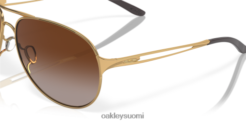 Oakley varoitus tummanruskeat gradienttilinssit, kiillotettu kultakehys silmälasit 2T48V4509