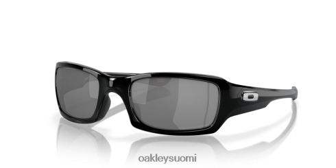Oakley viitosten neliö mustat iridiumpolarisoidut linssit, kiillotettu musta kehys silmälasit 2T48V4247
