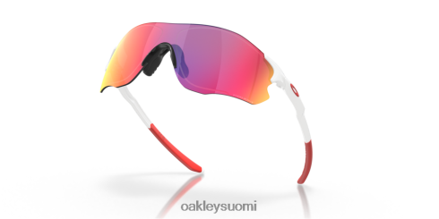 Oakley evzero polku (matala silta sovi) prizm road linssit, kiillotettu valkoinen kehys silmälasit 2T48V4884
