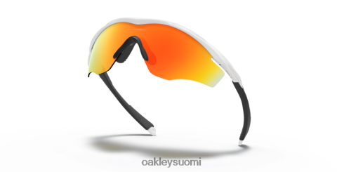 Oakley m2 runko xl fire iridium linssit, kiillotettu valkoinen kehys silmälasit 2T48V4175