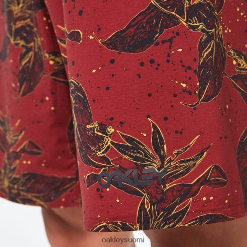 Oakley ohana kukkainen 20\" lautashortsi punainen kukka sammakko vaatteet 2T48V42894