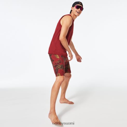 Oakley ohana kukkainen 20\" lautashortsi punainen kukka sammakko vaatteet 2T48V42894