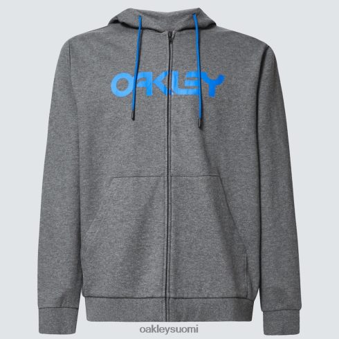 Oakley täysvetoketjullinen nallehuppari uusi urheilullinen harmaa/otsoni vaatteet 2T48V42505