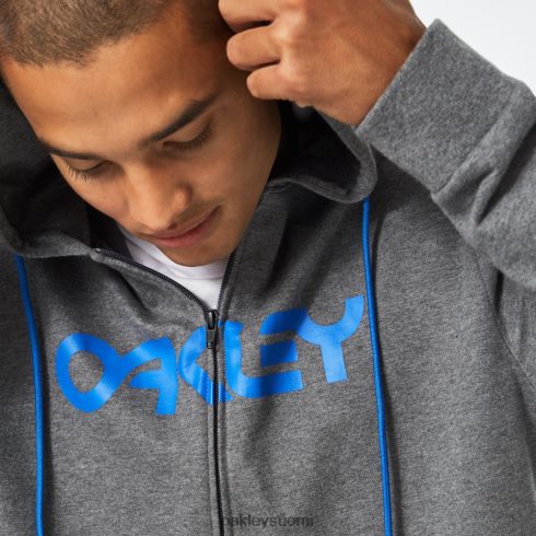 Oakley täysvetoketjullinen nallehuppari uusi urheilullinen harmaa/otsoni vaatteet 2T48V42505