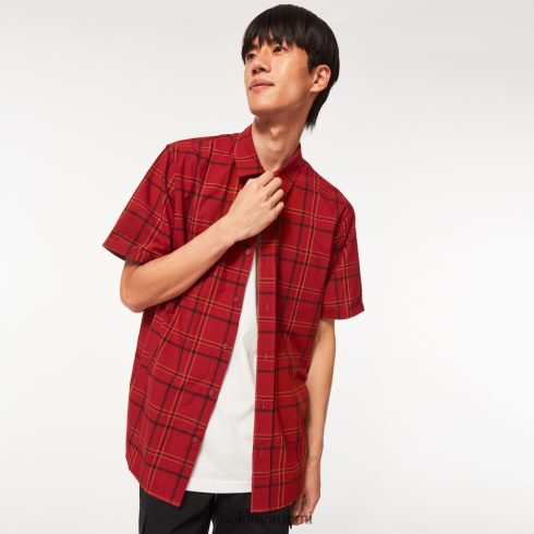 Oakley pacific-painike alas ss rauta punainen shekki vaatteet 2T48V42536