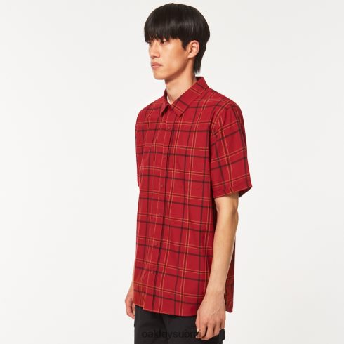 Oakley pacific-painike alas ss rauta punainen shekki vaatteet 2T48V42536