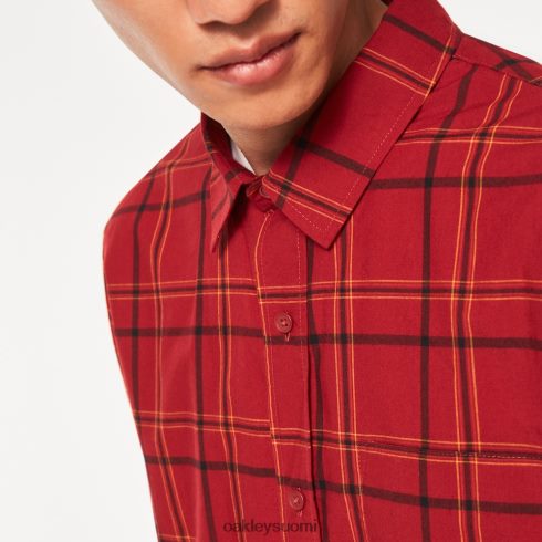 Oakley pacific-painike alas ss rauta punainen shekki vaatteet 2T48V42536