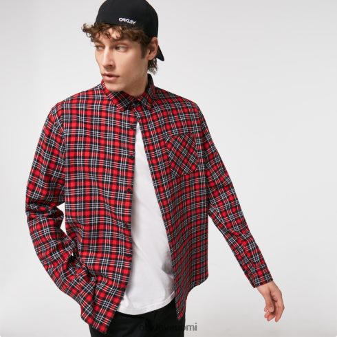 Oakley podium ruudullinen ls flanelli punainen/musta sekki vaatteet 2T48V42462