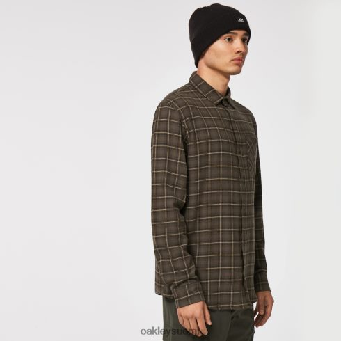 Oakley podium ruudullinen ls flanelli uusi tumman harjan tarkistus vaatteet 2T48V42463