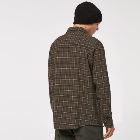 Oakley podium ruudullinen ls flanelli uusi tumman harjan tarkistus vaatteet 2T48V42463