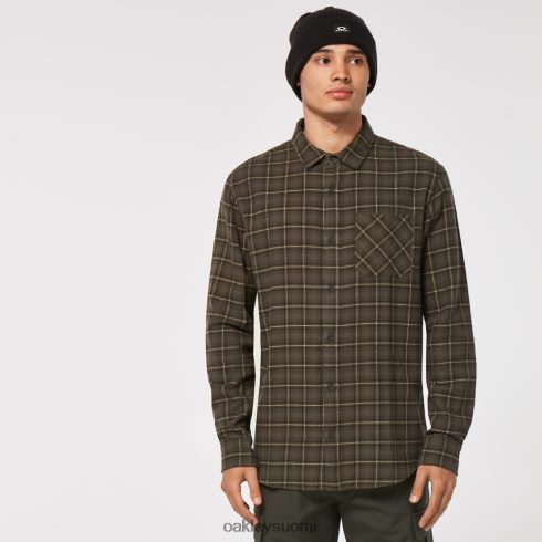 Oakley podium ruudullinen ls flanelli uusi tumman harjan tarkistus vaatteet 2T48V42463