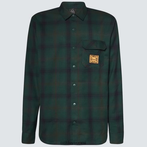 Oakley tc skull flanellipaita vihreä sekki vaatteet 2T48V42556