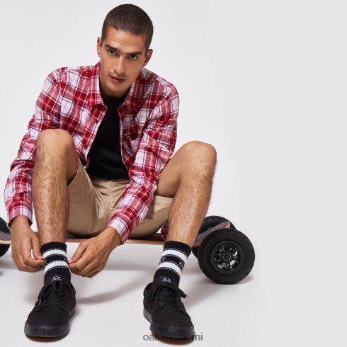 Oakley välttämätön plus lt flanelli ls syvän punainen tarkistus vaatteet 2T48V42414