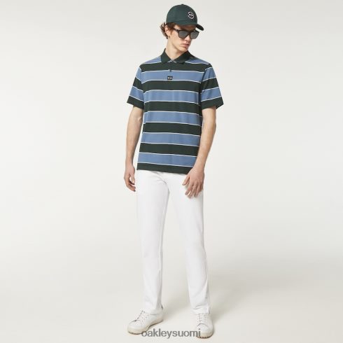 Oakley retro pehmeä raita hunter green/copen blue vaatteet 2T48V42349